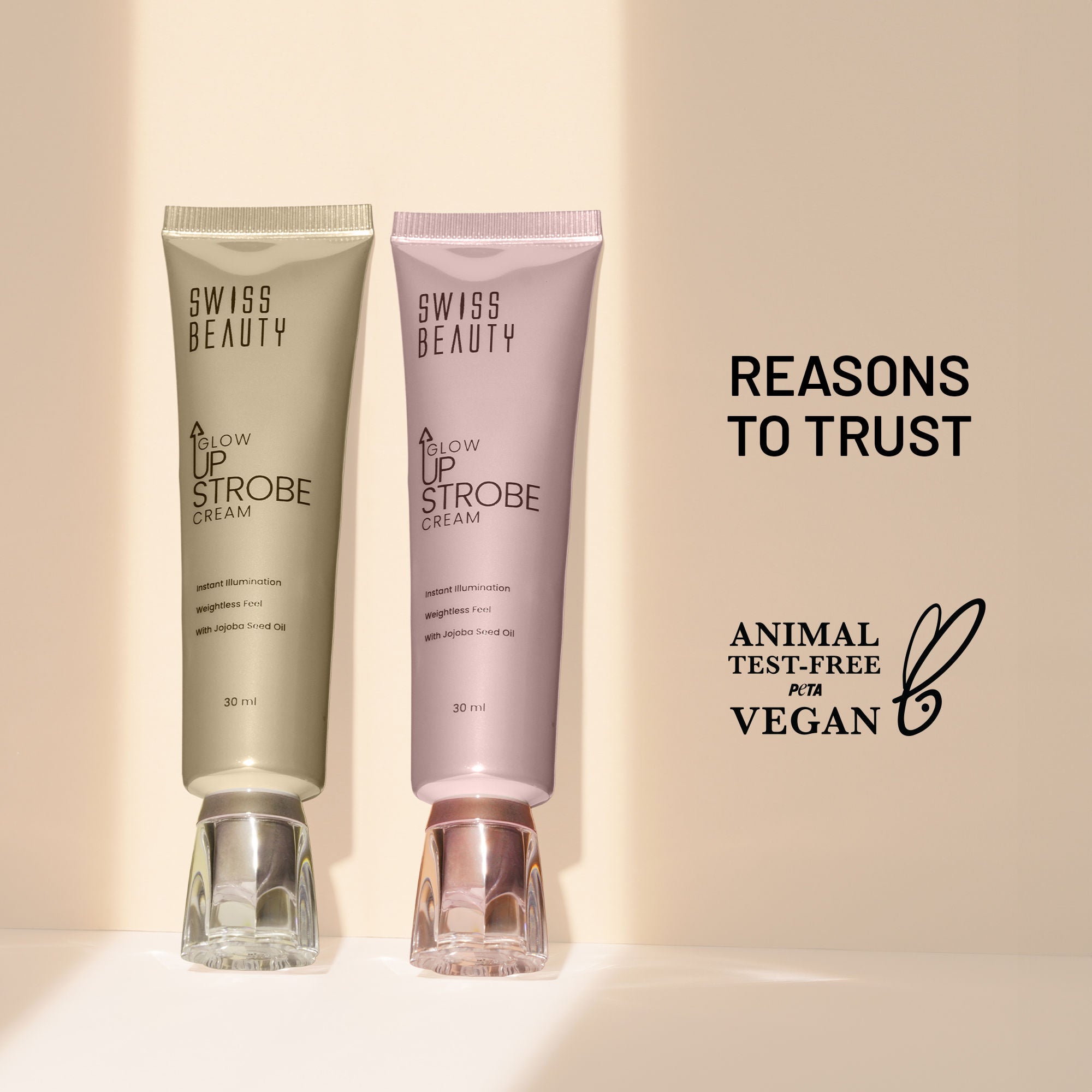 Swiss Beauty Glow Up Strobe Cream, Dewy Radiance, Versatile Use With Jojoba Oil - 1 Pink Twilight - Distacart