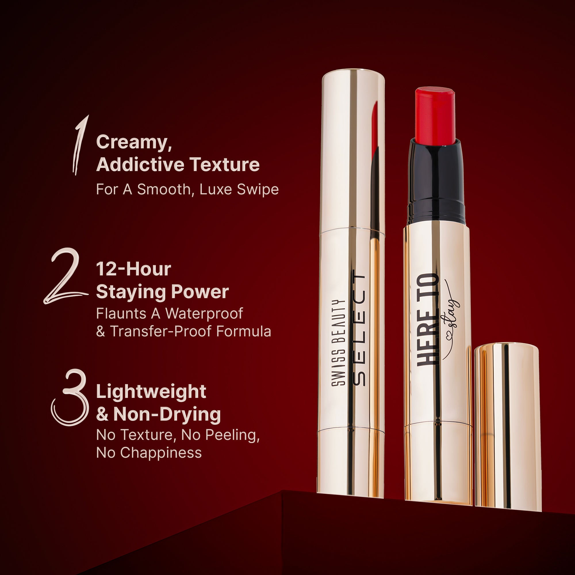 Swiss Beauty Select Here To Stay Lip Crayon Velvety-Matte Finish , 12-Hour Stay - 4 Cool Rose - Distacart