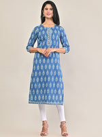 Thumbnail for Swasti Printed Cotton Straight Kurta - Distacart