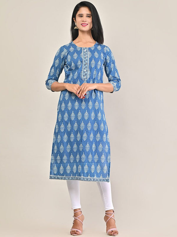 Swasti Printed Cotton Straight Kurta - Distacart