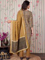 Thumbnail for Ode by House of Pataudi Floral Printed Regular Pure Cotton Kurta with Trousers & Dupatta - Distacart