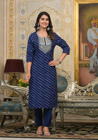 Thumbnail for Partywear Designer Blue cotton Stitched Suit With Dupatta - Tanisha - Distacart