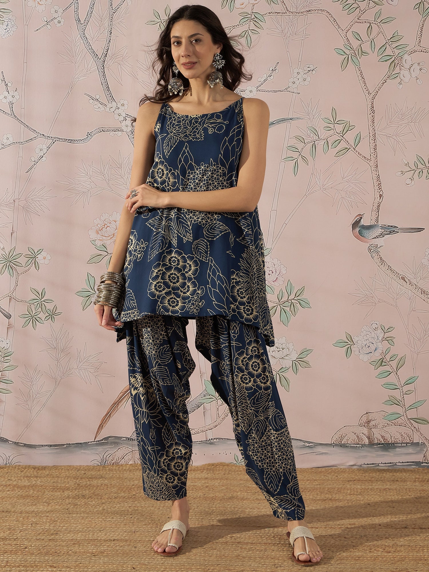 InWeave Peacock Teal Rose Leaf Strappy Set - Distacart