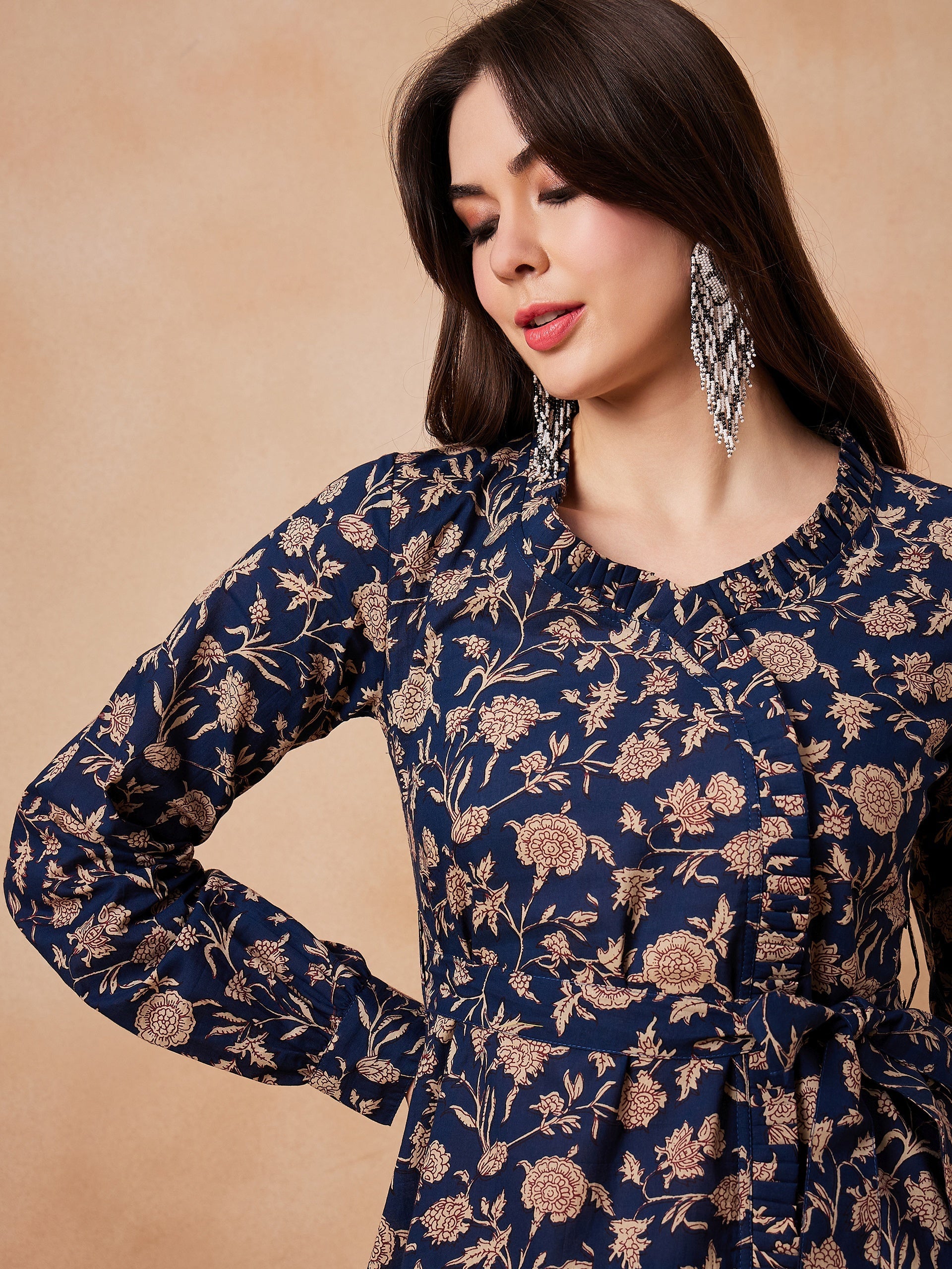 InWeave Navy Beige Co Ord Set - Distacart