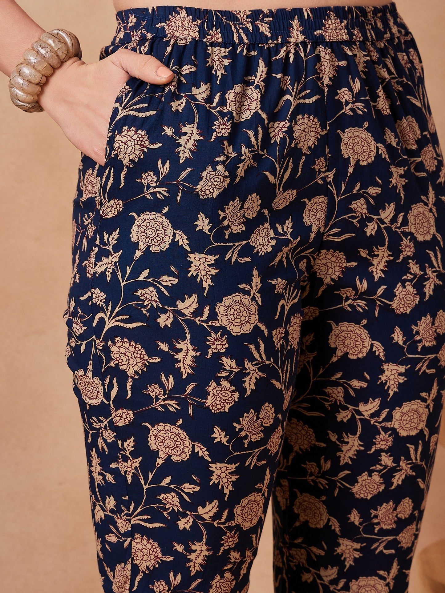 InWeave Navy Beige Co Ord Set - Distacart