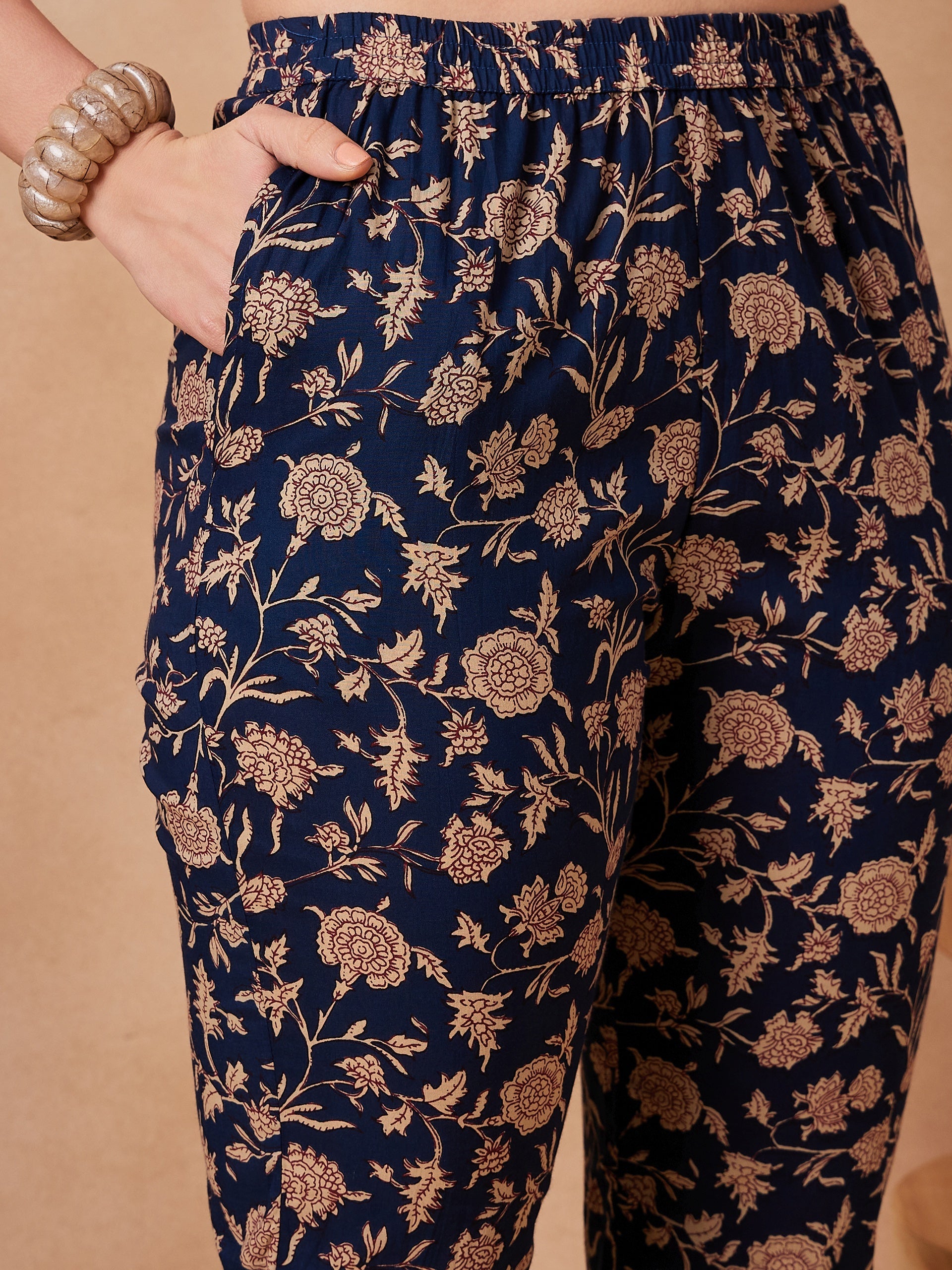 InWeave Navy Beige Co Ord Set - Distacart