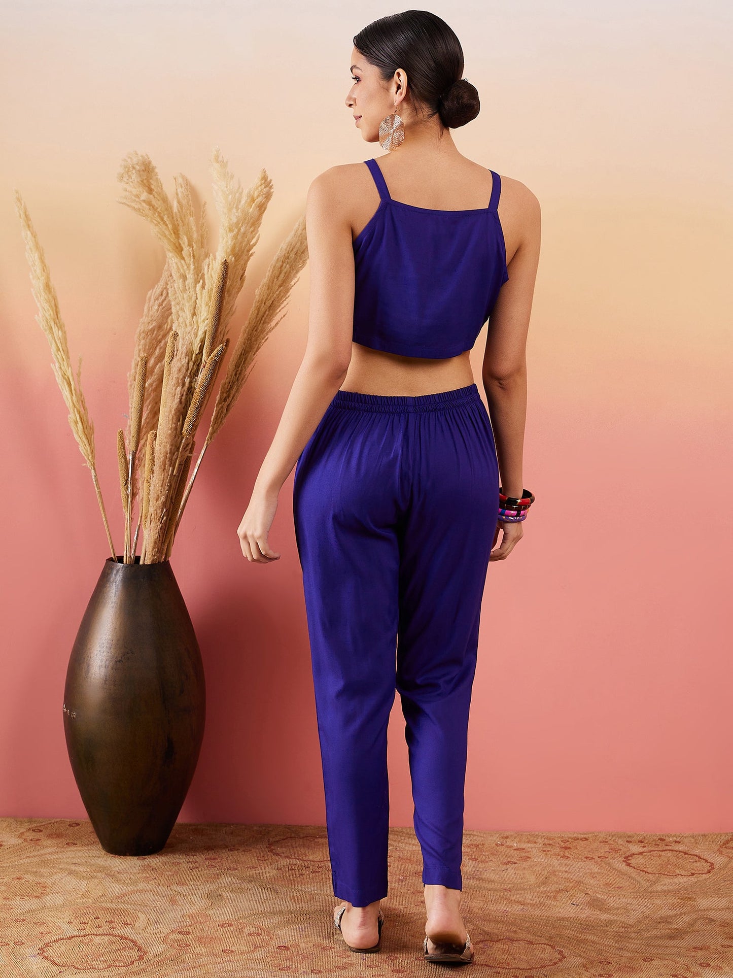 InWeave Blue 3 Piece Co Ord Set With Belt - Distacart