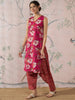 InWeave Dark Pink Cream Kurta Dhoti Set - Distacart