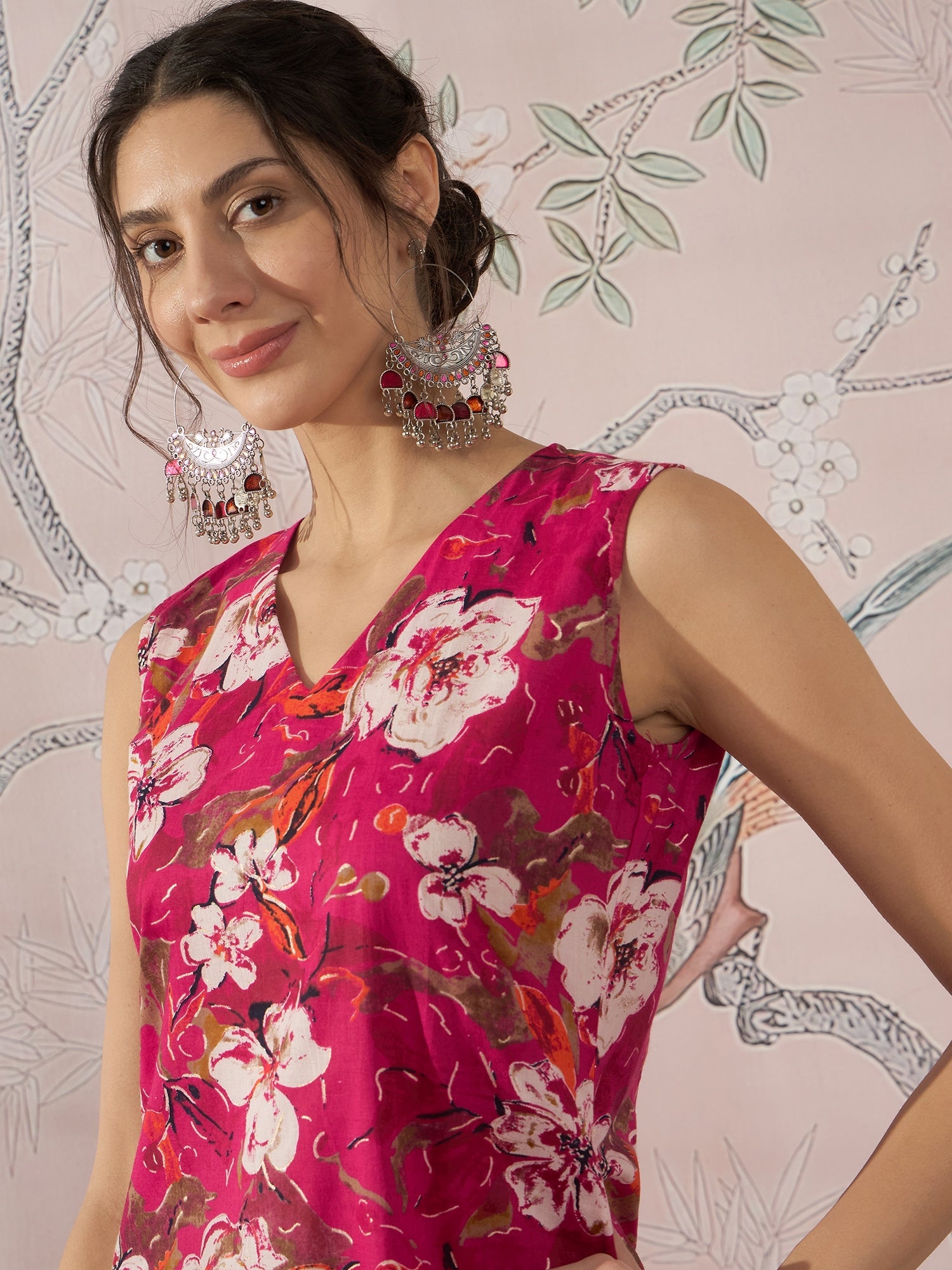 InWeave Dark Pink Cream Kurta Dhoti Set - Distacart