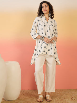 InWeave White Embroidery Mandarin White Set - Distacart