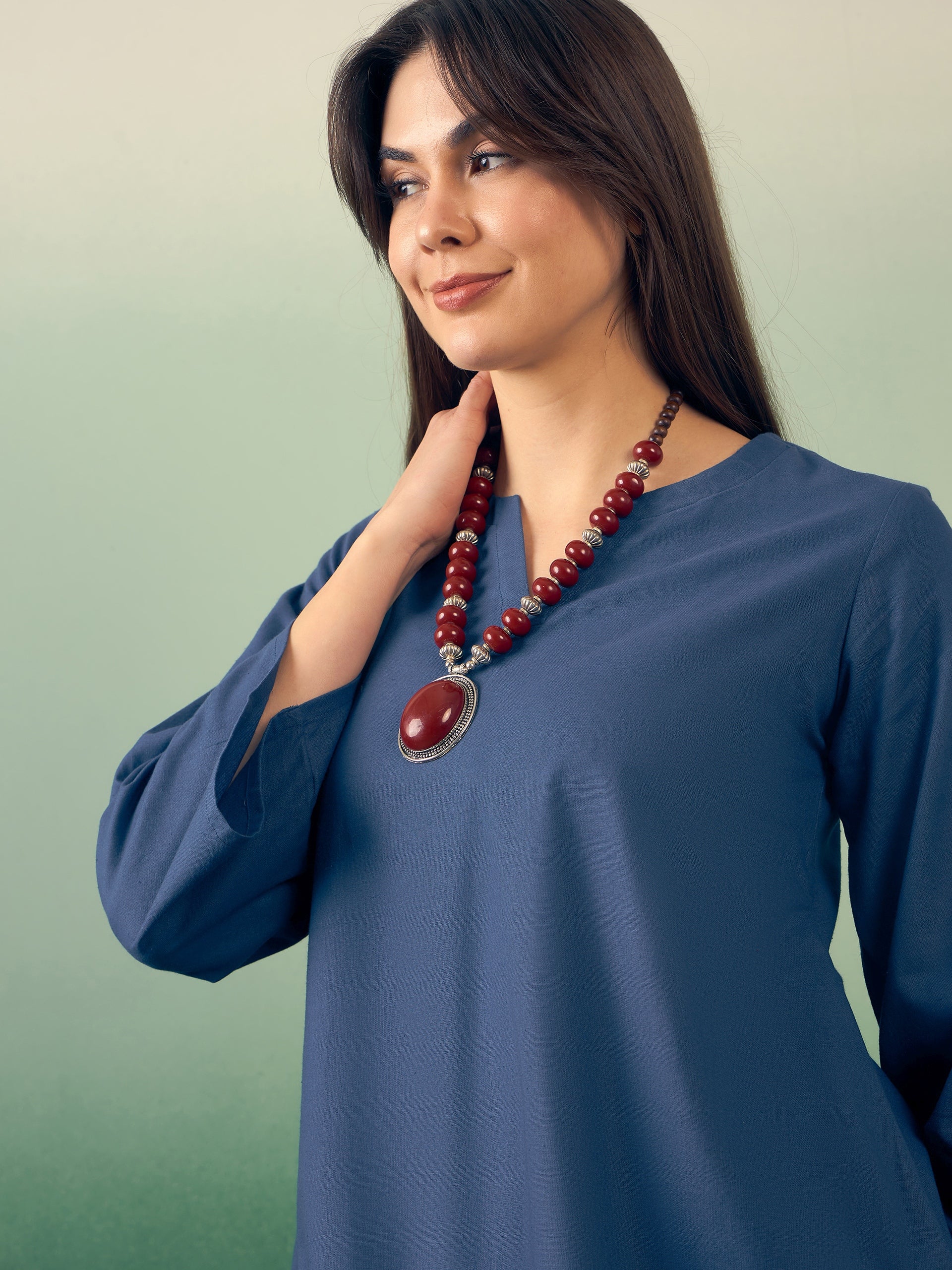 InWeave Midnight Blue Kurta Palazzo Set - Distacart