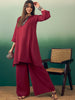 InWeave Burgundy Kurta Palazzo Set - Distacart