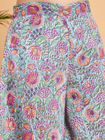 Thumbnail for InWeave Grey Kantha Floral Jaal Short Palazzo Set
