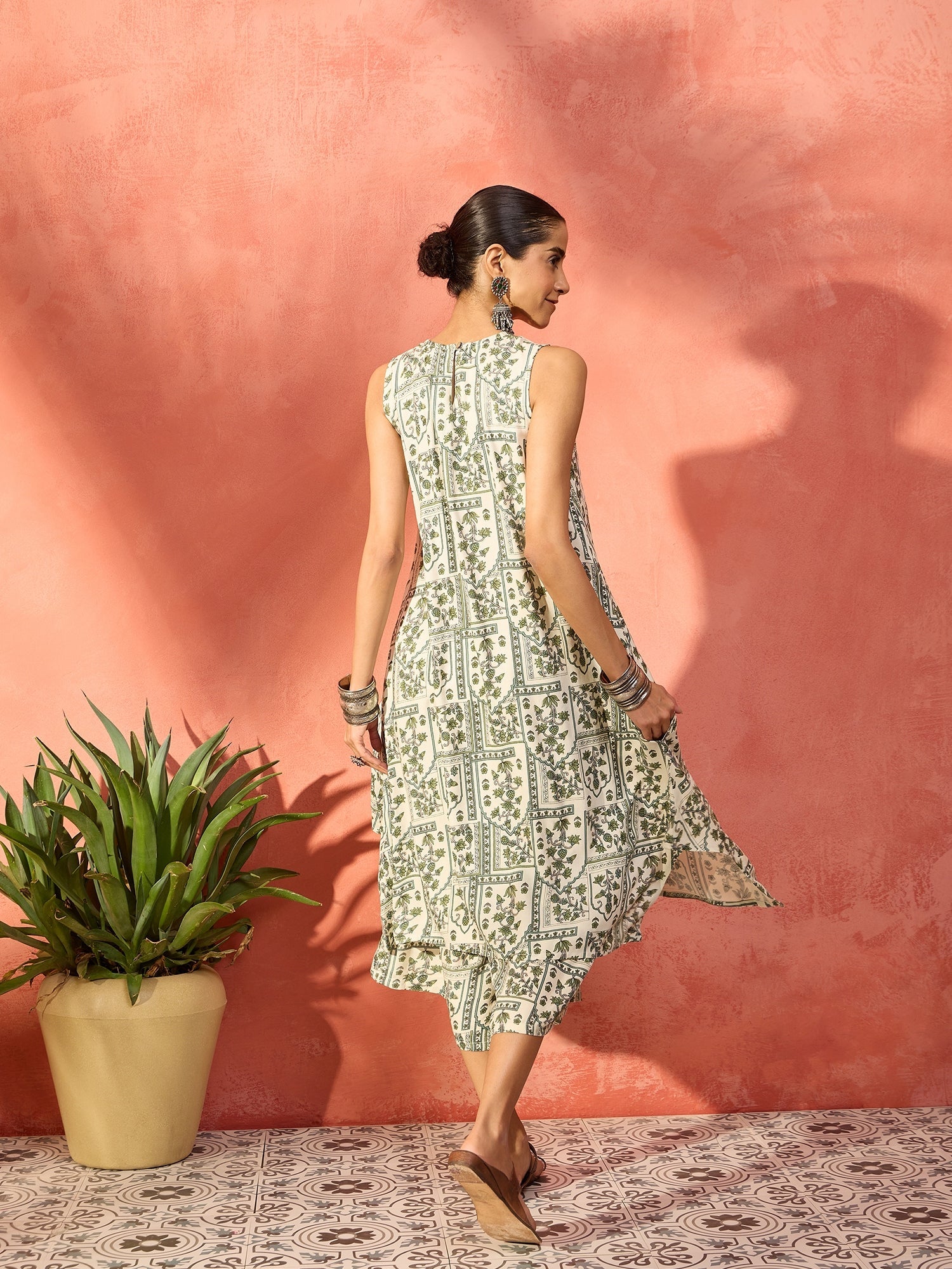 InWeave Sea Green Ethnic Palazzo Kurta Set - Distacart