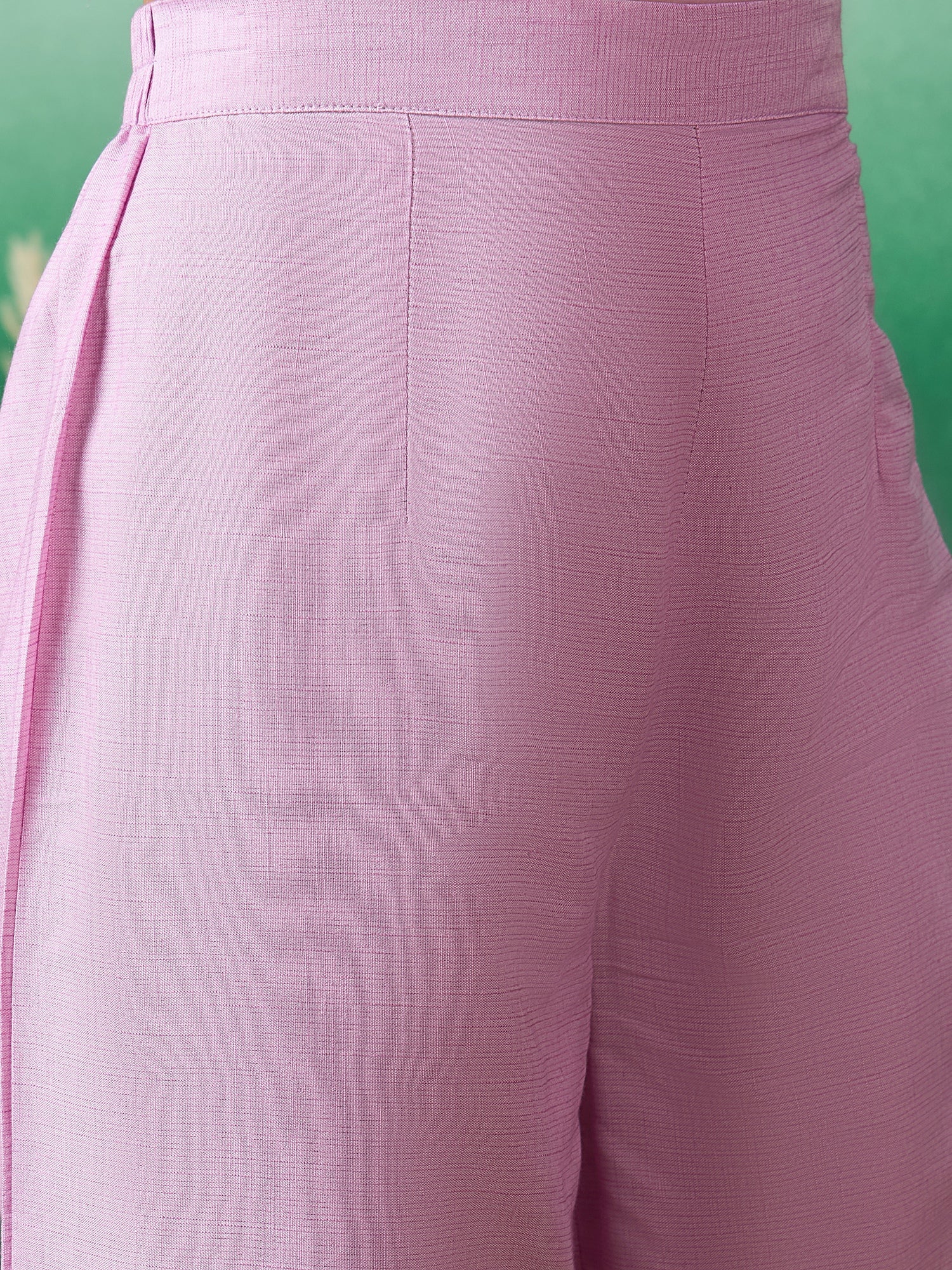 InWeave Lavender Lurex Sweetheart Neck Short Kurta Pant Set
