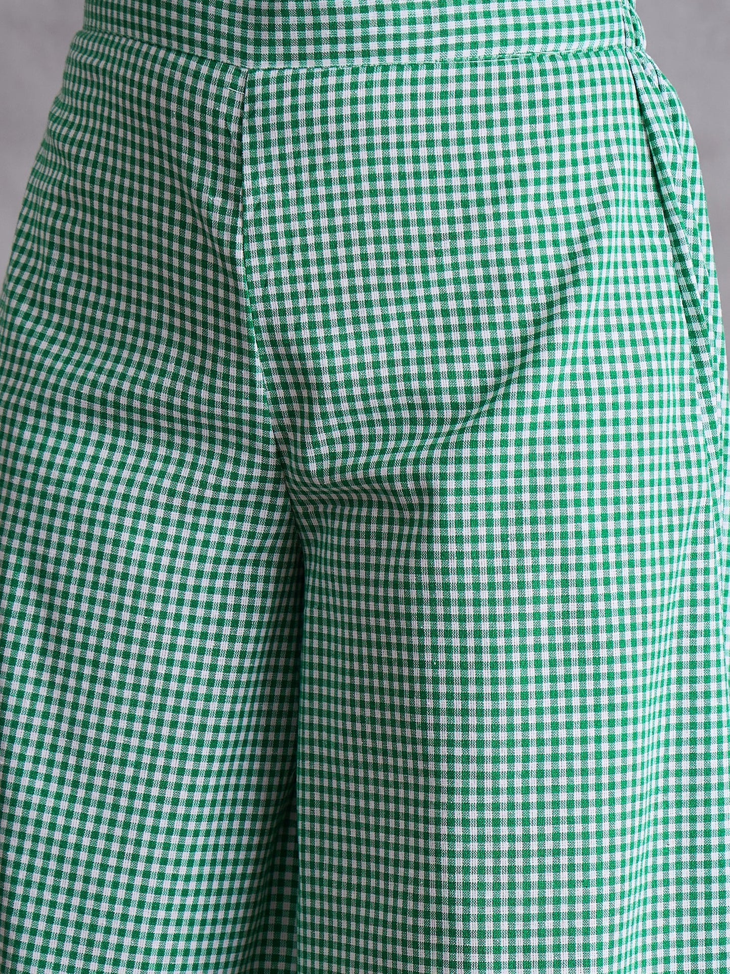 InWeave Green Small Check Kurta Set - Distacart