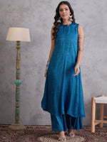 Thumbnail for InWeave Peacock Blue Kurta Set