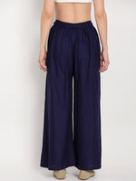 Thumbnail for TAG 7 Women Pack Of 2 Black & Navy Blue Solid Flared Palazzos