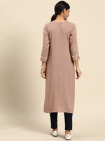 Thumbnail for Joban Fashion Brown Viscose Rayon Embroidery Readymade Tunic - Distacart