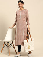 Thumbnail for Joban Fashion Brown Viscose Rayon Embroidery Readymade Tunic - Distacart