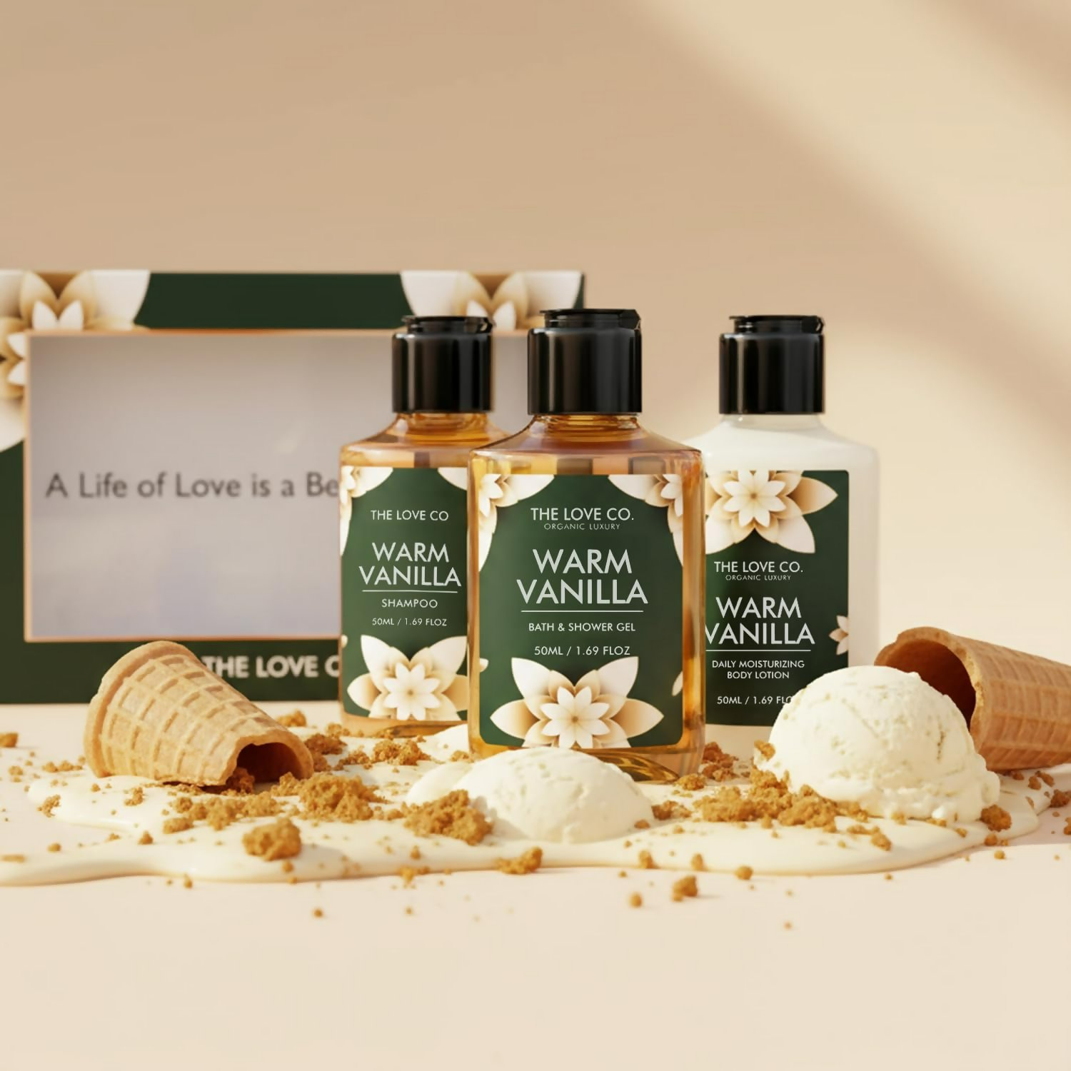 The Love Co. Warm Vanilla Bath & Body Gift Set Kit