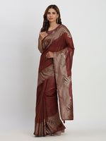 Thumbnail for Astita Linen Cotton Maroon Saree