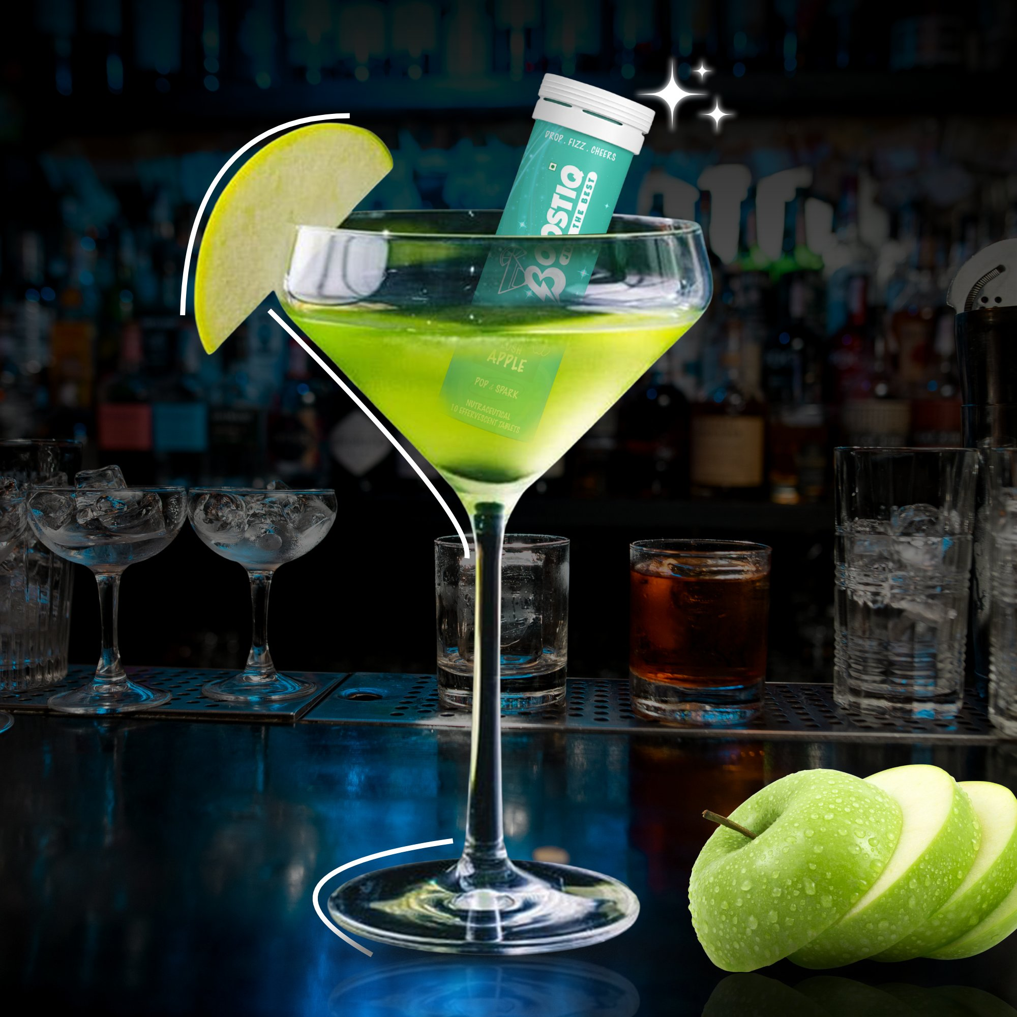 BOOSTIQ Pop & Spark Effervescent Tablets - Lush Apple - Distacart
