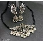 Thumbnail for Tehzeeb Creations Women's Silver Colour Necklace With Peacock Design - Distacart