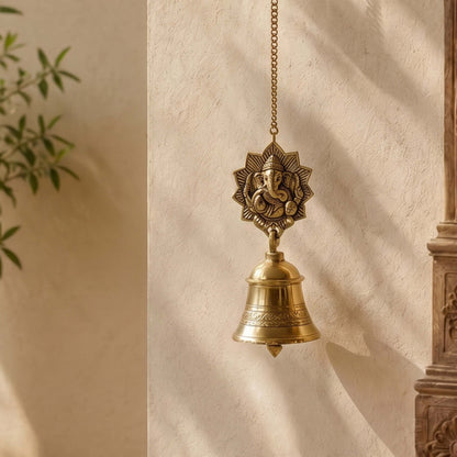 pure brass ganesh hanging bell