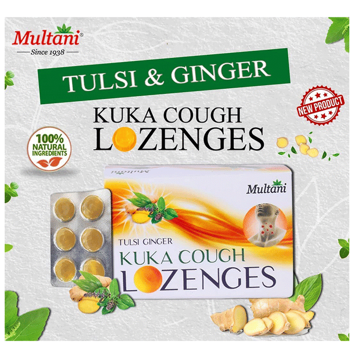 Multani Combo Pack of Kuka Cough Syrup 100ml and Tulsi Ginger Kuka Cough 36 Lozenges