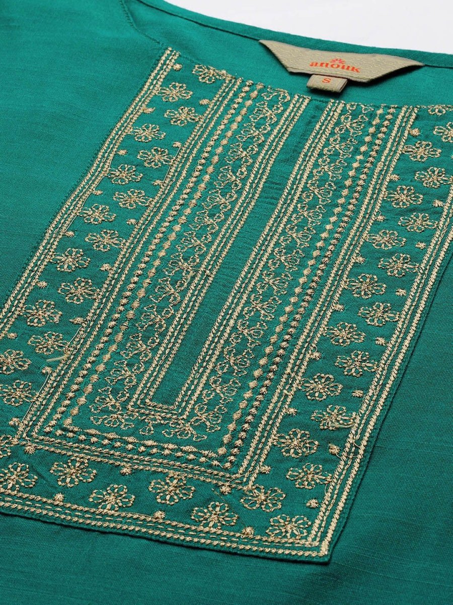 Anouk Ethnic Motifs Embroidered Kurta with Trousers & Dupatta - Distacart