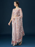 Thumbnail for kasee Floral Embroidered Net Saree - Distacart