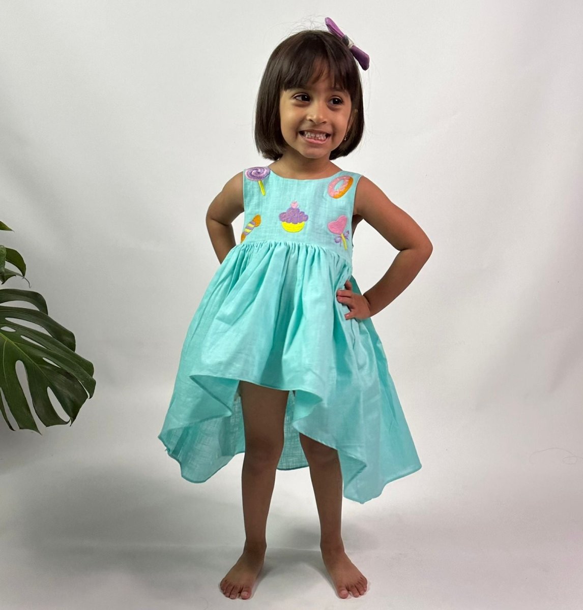 ArthLife Cyan Candy Party Wear Dress - Distacart
