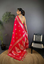 Thumbnail for Joban Fashion Banarasi Pink Woven Soft Silk Saree
