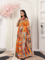 Thumbnail for Astita Silk Blend Orange Saree