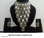 Thumbnail for Tehzeeb Creations Women's Anarkali Design Oxidised Necklace With Mirror - Distacart