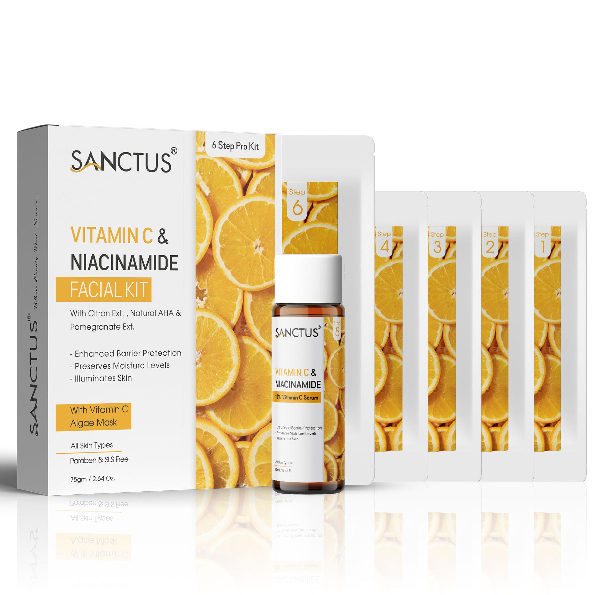 SANCTUS Vitamin C & Niacinamide Single Use Facial Kit - Distacart
