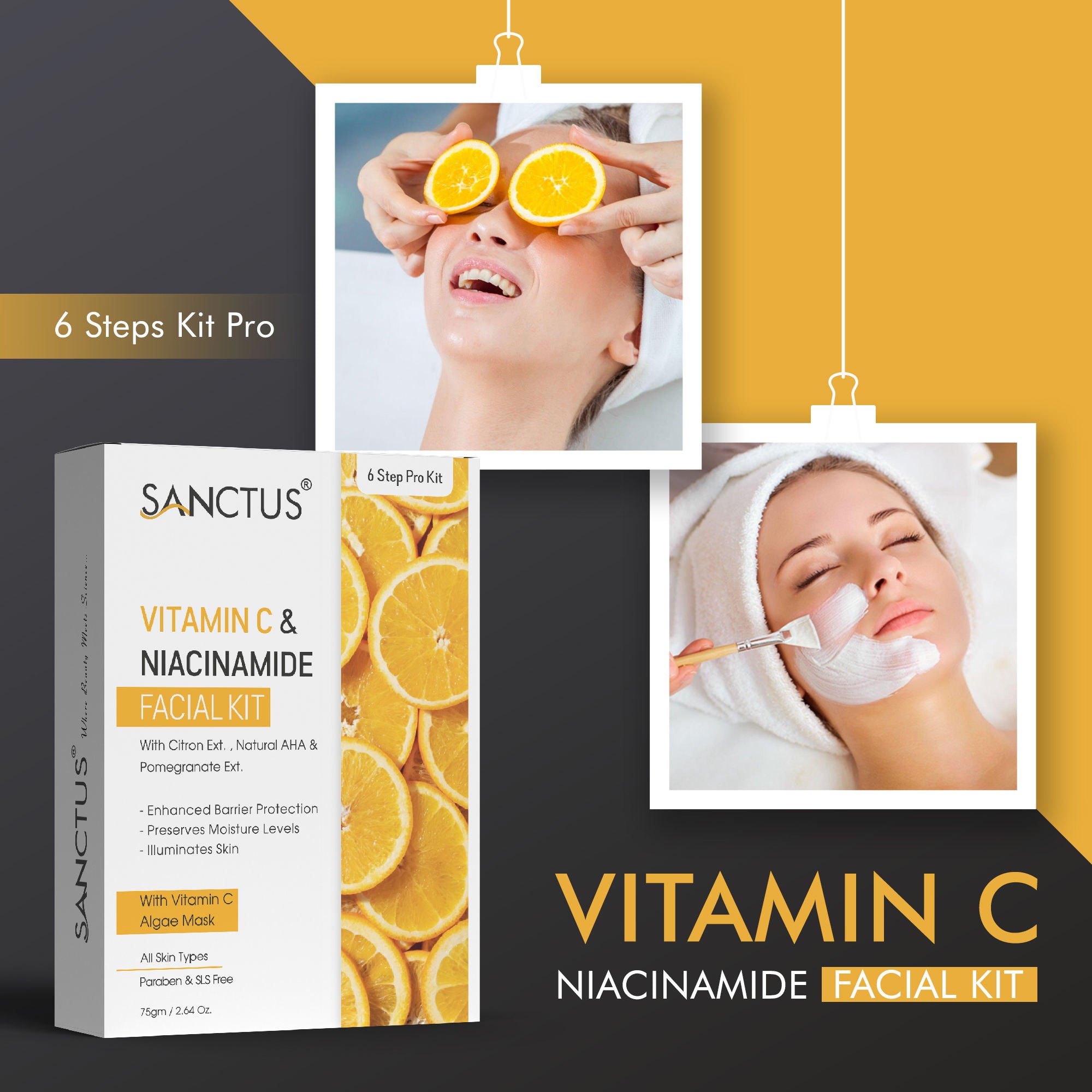 SANCTUS Vitamin C & Niacinamide Single Use Facial Kit - Distacart