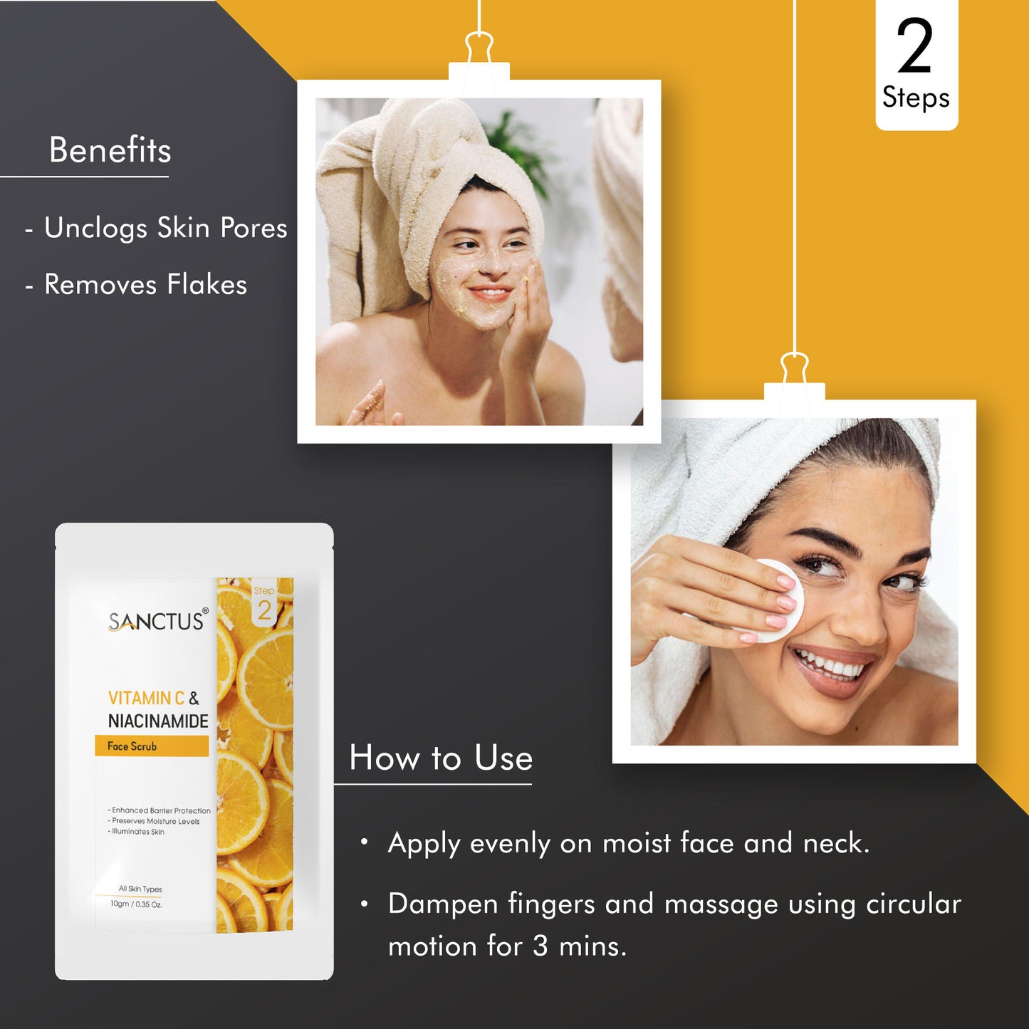 SANCTUS Vitamin C & Niacinamide Single Use Facial Kit - Distacart