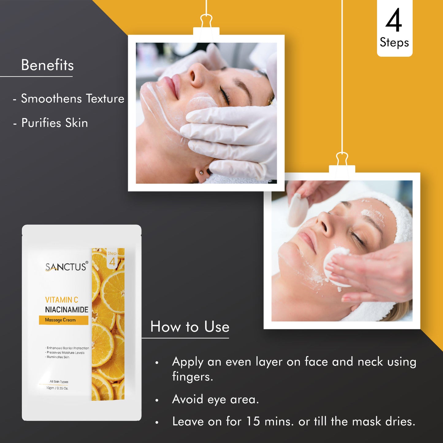 SANCTUS Vitamin C & Niacinamide Single Use Facial Kit - Distacart