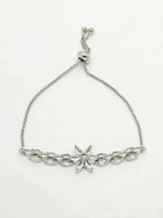 Thumbnail for NVR Women Silver-Plated Handcrafted American Diamond Link Bracelet - Distacart