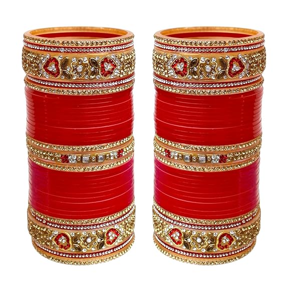Tehzeeb Creations Bridal Bangle Set Wedding Chuda Designer Chura Fashion Choora For Women - Distacart