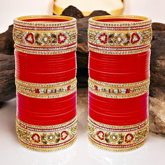 Tehzeeb Creations Bridal Bangle Set Wedding Chuda Designer Chura Fashion Choora For Women - Distacart