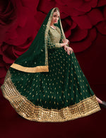 Thumbnail for Monjolika Fashion Dark Green Color Georgette Festival Anarkali Salwar Suit