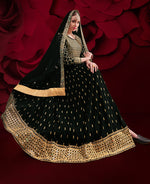 Thumbnail for Monjolika Fashion Black Color Georgette Festival Anarkali Salwar Suit