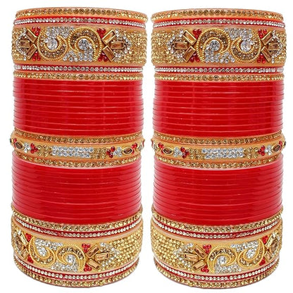 Tehzeeb Creations Bangle Set for Women (Red) - Distacart