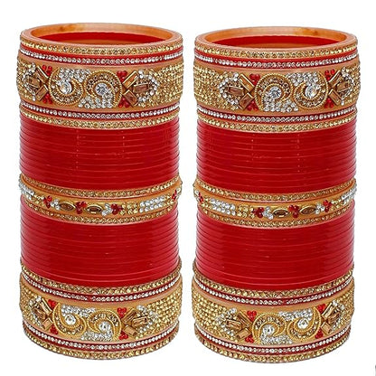 Tehzeeb Creations Bangle Set for Women (Red) - Distacart