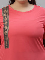 Thumbnail for Sztori Plus Size Floral Yoke Design Straight Kurta With Palazzos - Distacart