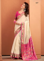 Thumbnail for Anaita Beige Silk Zari Weaving With Classic Patola Saree With Blouse - Distacart