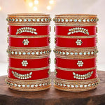 Thumbnail for Tehzeeb Creations Bridal Bangle Set Red Designer Chura Wedding Punjabi Choora Fashion Jewellery Chuda For Women - Distacart